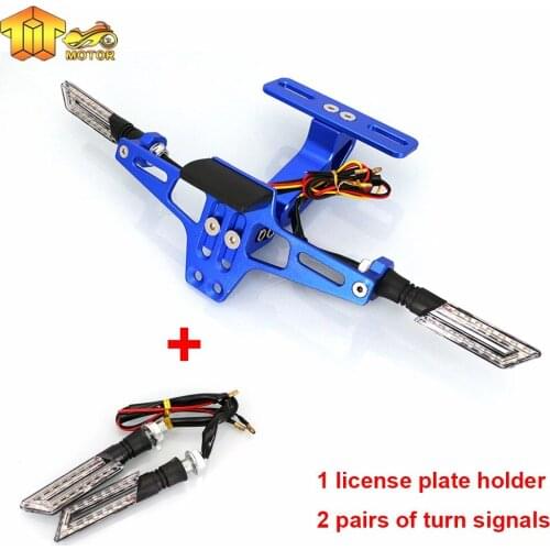 CNC Aluminum Motorcycle License Plate Frame Holder Bracket & LED For SUZUKI GSX-S750 GSXS 750 GSX-S1000 GSXS 1000 GSR600 GSR400