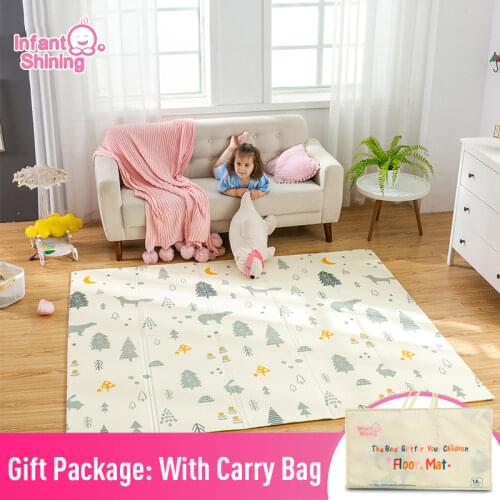 Infant Shining 200cm*180cm*1cm Baby Play Mat Folding XPE Crawling Pad Home Outdoor Folding Waterproof Puzzle Game 1.5cm Playmat