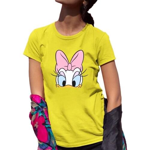 Kawaii Daisy Duck Harajuku T Shirt Women Cute Funny Anime Disney Tshirt Cartoon Ullzang 90s T-shirt Female Top Tees 7 Colors