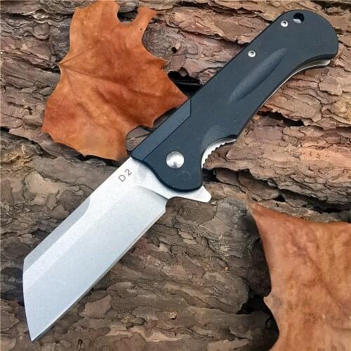 Outdoor Tactical Camping Hunting Survival Pocket Quick Folding Knife G10 Handle D2 Blade Ceramic Ball Bearing Hiking Fishing