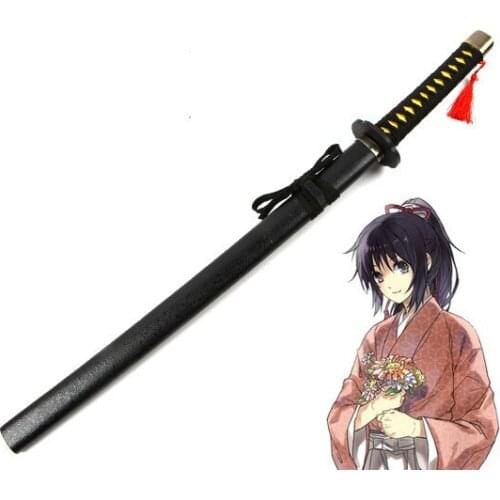 Free Shipping Japanese Anime Hakuouki Sword Katana Wakizashi Chizuru Yukimura Cosplay Props Decorative Swords No Sharp Wood
