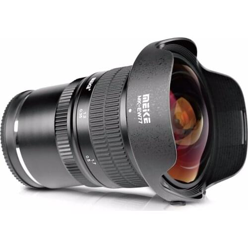 Meike 8mm f/3.5 Wide Angle Fisheye Lens for Sony Alpha E-Mount A6000 A6300 A6500 A6400 A7 A7II A7III Camera + Full-Frame APS-C