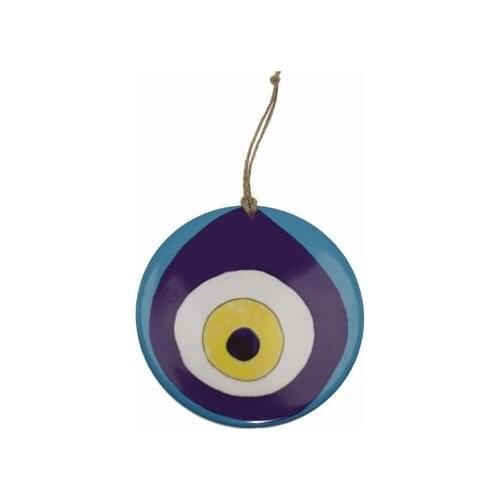 Handmade White Pulp Ceramic Decorative Evil Eye Bead Wall Ornament
