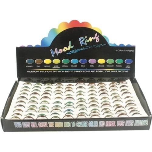 Wholesale 100pcs mix size mood ring changes color to your temperature reveal your inner emotion cheap fashion jewelry