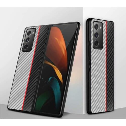 Original Carbon Fiber Back Cover for Samsung Galaxy Z Fold2 Fold 2 Folder 2 5G Shockproof Phone Case SM F916B SM F916N W21 Cover