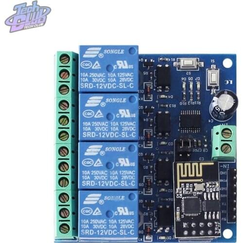 DC 12V ESP8266 ESP-01 WiFi Relay Module 4 Channel Wireless Wifi Smart Home Phone App Remote Control Switch