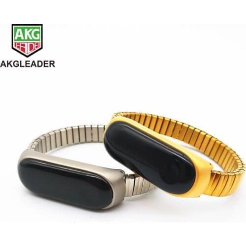 For xiaomi band 3 straps wrist watch band bracele Stainless Steel Elastic xiaomi band 2 correa strap watchbands old man pulseira