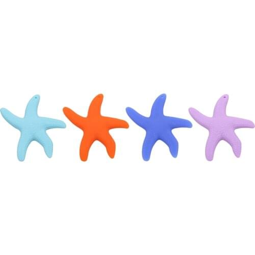 Silicone Baby Teether BPA Free Dancing Starfish Silicone Teether Beads Chewing Baby Teething Pendant Tooth Training Toys
