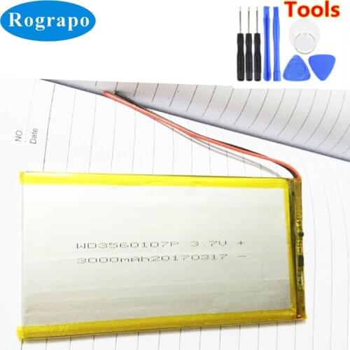 New 3.7V 3000mAh Replacement Battery For Onda V703 / 7 inch still N77 Tablet 2 Wire Accumulator Batteries+tools