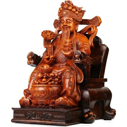 Lucky God Of Wealth Decorations Buddha Statue Set Housewarming And Opening Gift Home Decor Livving room Statues Sculptures