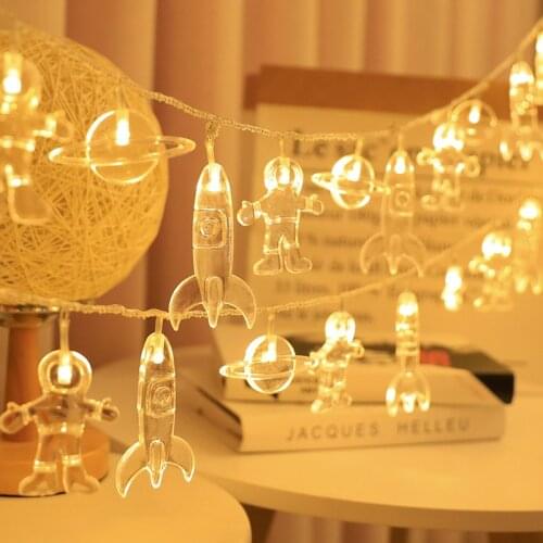Astronaut Galaxy Space series Copper Wire LED String Light Indoor Bedroom Home Decoration Fairy Tale Lights Battery Powered