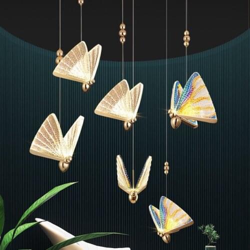 LED Chandelier Large Butterfly Chandelier Modern Simple Light Luxury Bedroom Bedside Small Chandelier Bar Stairs Chandelier