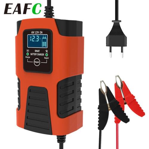2A 6V/12V Battery Charger 3-Stage Fully Automatic Charging Multiple Protection Pulse Repair Battery Chargers for Car Motorcyle