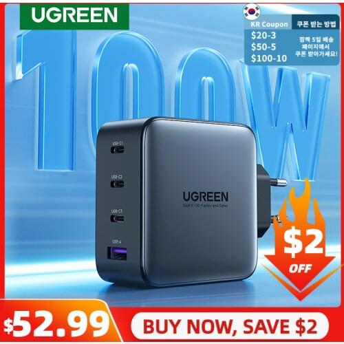 UGREEN USB Charger 100W GaN Charger for Macbook tablet Fast Charging for iPhone Xiaomi USB Type C PD Charge for iPhone 12 11