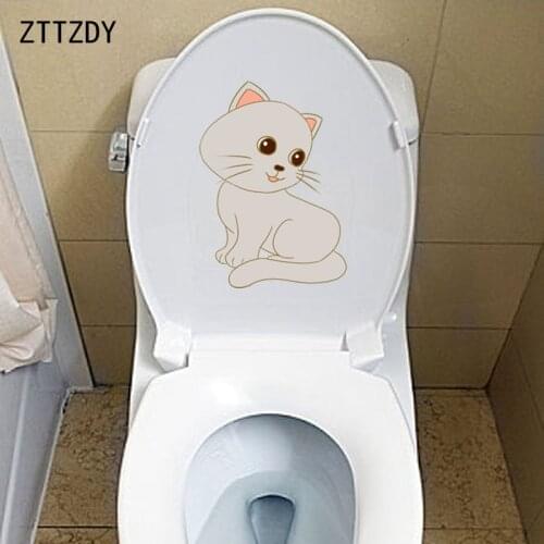 ZTTZDY 15.1*21.4CM Happy Cat Children Room Home Decoration Toilet Wall Sticker Decal T3-0374