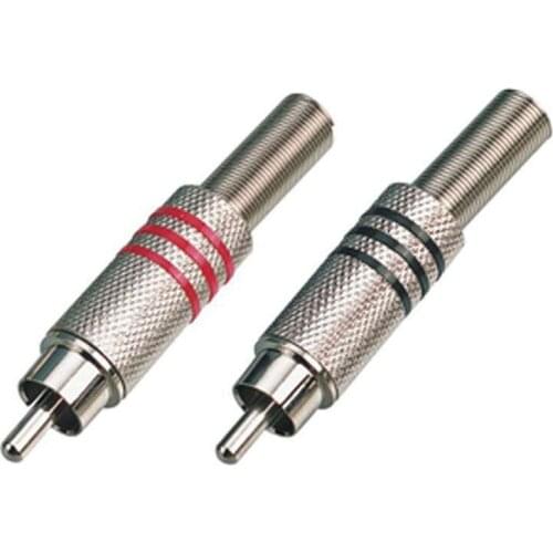 100 pcs lot RCA Male Plug Solder adapter Connector Metal Spring