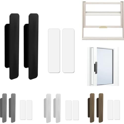 2pcs Self Adhesive Multi-purpose Handle Home Rectangular Handle Glass Door Window Sliding Door Push-pull Auxiliary Door Handle