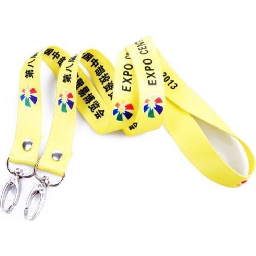 250pcs/lot custom lanyard with your brand logo heat transfer print for party /id badge holder for attend show with free shipping