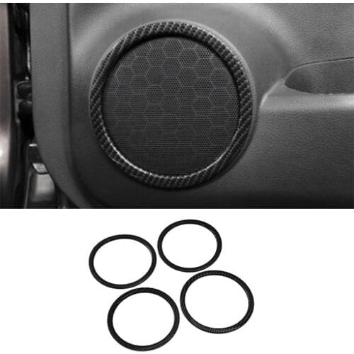 4Pcs for Nissan X-Trail 14-19 Carbon Fiber Side Door Audio Speaker Cover Decorative Circle Ring Cover Trims