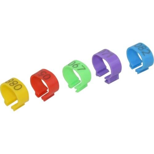 500 pcs Inner Diameter 1.6-2.0cm Plastic Open Type Buckle Chicken Duck Goose 5Colors Digital Foot Ring Poultry Farming Equipment