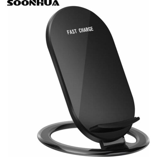 SOONHUA Qi Wireless Charger Dock For iPhone X 8 Samsung S9 S8 S7 Phone Alloy Stand Fast Wireless Charging Pad Docking Station