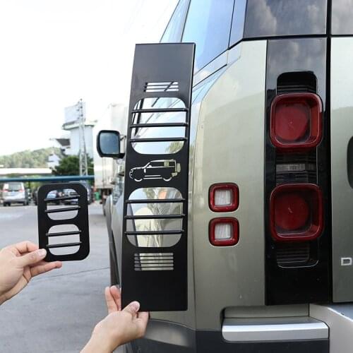 For Land Rover Defender 90 110 2020-22 Stainless Black Car Brake lights Protection Net cover decoration Sticker car accessories