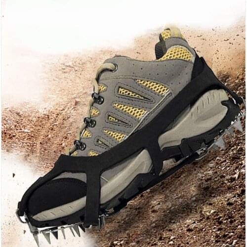 Hot Sale Crampons Shoe Covers Wear-resistant 18 Teeth Ice Snow Shoe Spiked Grips Cleat Crampons Climbing Anti Slip Shoe Cover