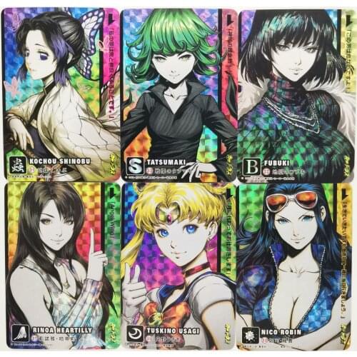 13pcs/set Sailor Moon Demon Slayer Kimetsu No Yaiba Kochou Shinobu Toys Hobbies Hobby Collectibles Game Collection Anime Cards