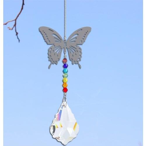 Chandelier Crystals Hanging Drops Colorful Bead Decorative Pendants for Outdoor Indoor Garden Window Ornament