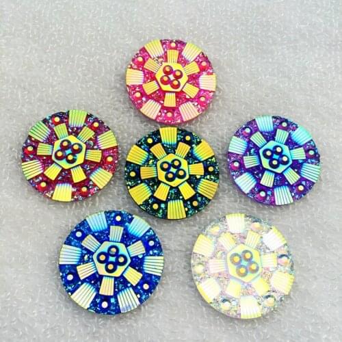 35mm Round Rhinestone crystal clip scrapbook wedding decoration Resin Flat back Strass 4pcs/lot -B72