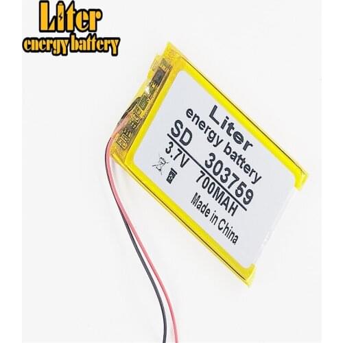 Li-po 3.7V 700mAh 303759 Lithium Polymer li-po li ion Rechargeable Battery cells For Mp3 MP4 MP5 GPS
