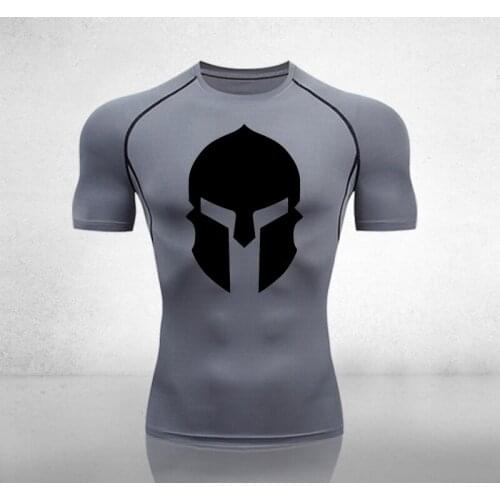 Mens High-End Quality Running Shirt Gym Tights Spartan Compression Fitness MMA Rashguard Male Quick-Drying Tights Track
