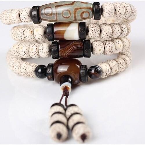 XingYue Natural Bodhi Bracelet 108 Beads Dry Grinding High Density Wood Tianzhu Crystal Necklace for Women Men Buddhism Jewelry