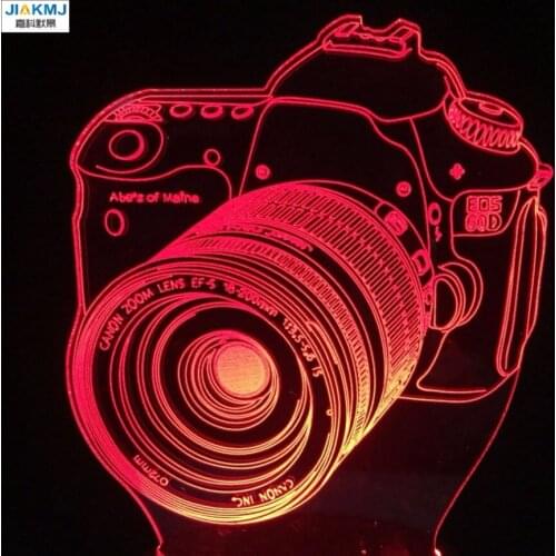 The new lampada led entertainment camera 3D lamp USB Lamp Touch RGB 7 Color Changing Table Night Light Bedside Decoration LED
