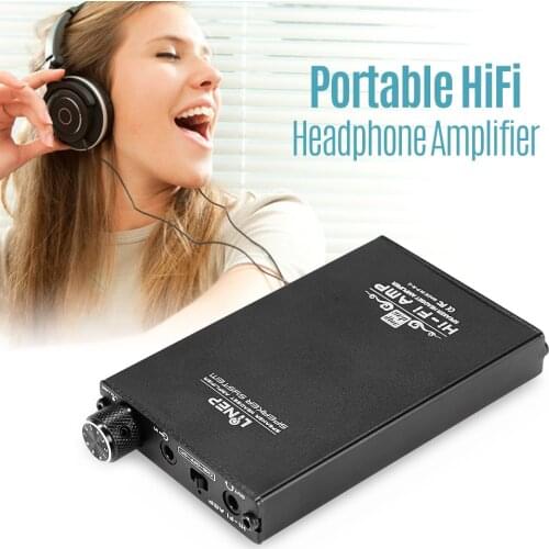 Portable HiFi Headset Amplifier Headphones Amp 3.5mm Input 3.5mm Headphone Jack Built-in Battery with Volume Control USB Power