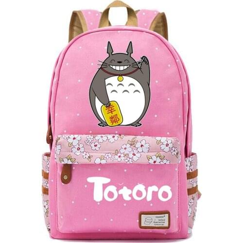 Anime My Neighbor Totoro Casual Backpack Canvas Schoolbag Teenger Packsack Mochila High Quality Unisex Student Travel Laptop Bag