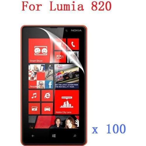 High Clear Screen Protector For Nokia Lumia 820 Transparent Protective Film High Quality +Cleaning Cloth X 100 PCS/Lot