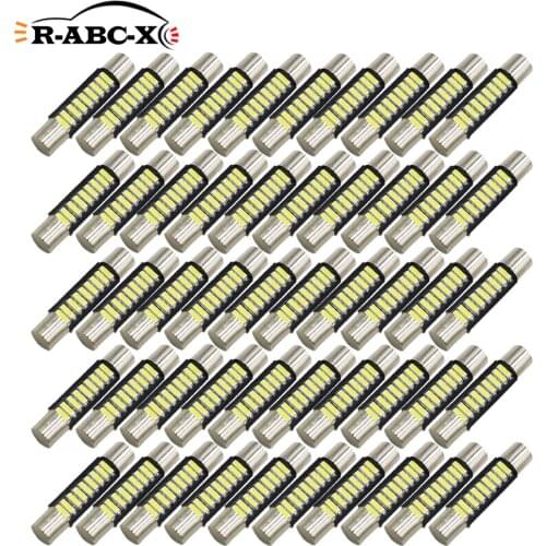 RUIANDSION Wholesale 50Pcs 31mm 29mm 28mm C5W C10W Festoon Bulb Car Copilot Sun Visor Mirror Light Dome Lamp 4014SMD White 6000K