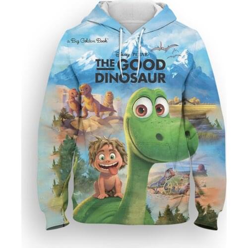 2021 New Spring Mens Sweatshirt With Hood The Good Dinosaur Cartoon Anime Clothes Women Streetwear 3D Print Children Hoodies