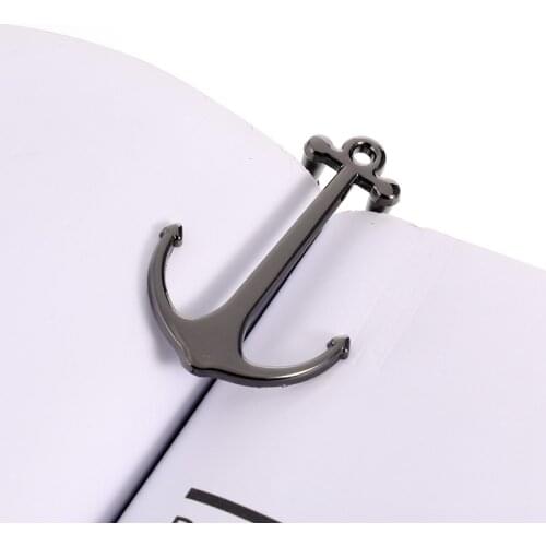 Bookmarks Creative Anchor Bookmark Metal Page Holder for Students Stationery Gifts School Office Supplies