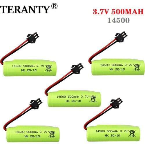 1-5pcs 3.7V 500Mah 14500 Oplaadbare Lipo Battery Voor DE35 DE38 Dubbelzijdig Rc Tumbling Stunt Afstandsbediening controle Auto