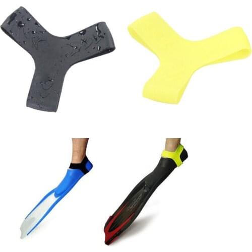 1 Pair Scuba Diving Snorkeling Rubber Fin Keepers Holder Y-Shape Strap Black