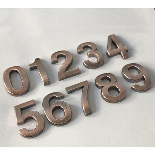 10pcs 3D Numeral Door Plaque House Drawer Sign Gate Digits 0 to 9 Plastic Number Self-adhesive Home Address Door Label E11983