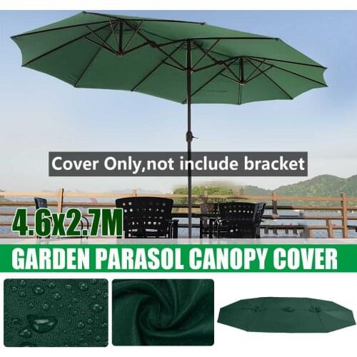 4.6M X 2.7M Garden Parasol Canopy Cover Waterproof Anti UV Crank Umbrella Cover Canopy Outdoor Awning Sun Shelter No Bracket