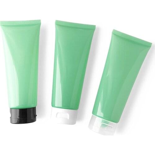 50pcs)100g Empty Green Soft Refillable Plastic Lotion Tubes Squeeze Cosmetic Packaging, Cream Tube Flip Lids Bottle Container