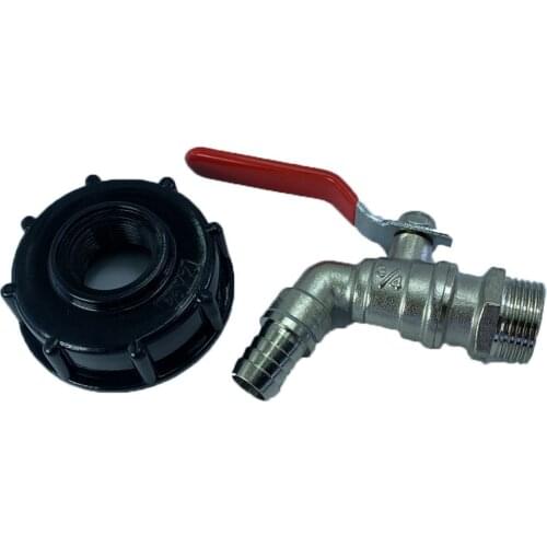 IBC Tank Adapter Water Tank Faucet Hose Connector 3/4" Brass Garden Tap Fitting Valve Durable