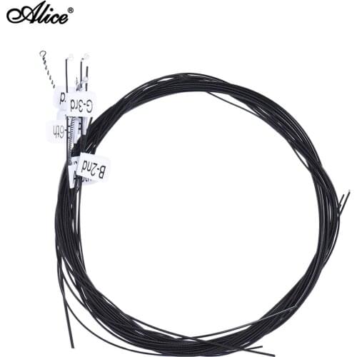 Alice AC136BK-N 6pcs/set (.0285-.044) Hard Tension Black Nylon Classical Guitar Strings with One Complimentary G-3rd String