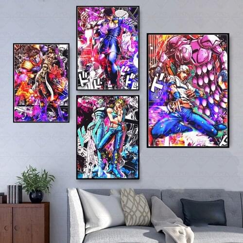 5D DIY Diamond Painting Color Jojo·S Strange Graffiti Art Embroidery Anime Character Cross Stitch Kit Mosaic Home Decoration