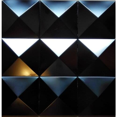 Big pyramid 100x100mm black stainless steel metal mosaic tile 3D convex metal mosaic for wall free shipping