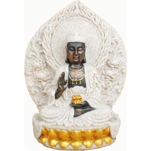 BUF Small Buddha Statue Sculptures Resin Craft Home Decoration Accessories Ornaments Decoration Buddha Statues